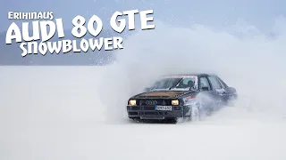 Audi 80 widebody turbo quattro on ice track