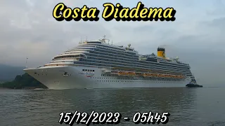 Costa Diadema chegando ao Porto de Santos 15/12/2023 - Primeira Escala da Temporada
