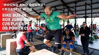 "Round and Round" CrossFit WOD | Bike + Box Jump Overs + C2B Pull Ups + Dumbbell Power Cleans