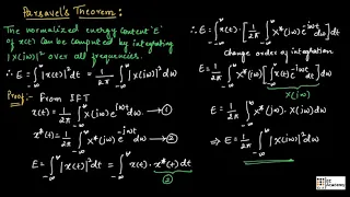 Parseval's theorem of continuous time Fourier transform in signals and systems || EC Academy