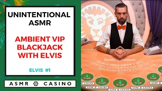 Ambient VIP Blackjack Gameplay - Live Casino Sounds & Mumble Unintentional ASMR - Dealer Janis #1