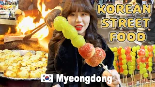 KOREAN STREET FOOD in Myeongdong! Seoul, Korea Night Market