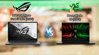 ROG Zephyrus G14 GA401 (2021) vs Razer Blade 14 (2021) | 14" gaming laptops.