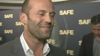 Jason Statham talks stunts and injuring people at the SAFE premiere in London