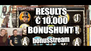 Results €10.000 Bonusstream Bonushunt