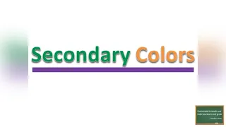 KG1 Math - Chapter 1 Lesson 2 - Secondary Colors
