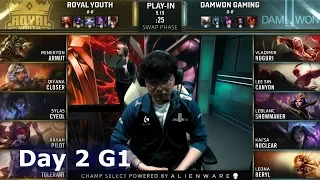 RY vs DWG | Day 2 Play-In Stage S9 LoL Worlds 2019 | Royal Youth vs DAMWON Gaming