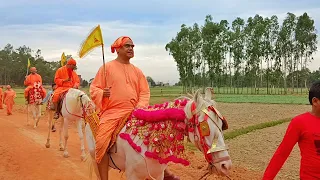 দুর্লভ দৃশ্য || মাতৃমন্দিরের শতবর্ষ উদযাপনের শোভাযাত্রায় ঘোড়ার পিঠে পূজনীয় মহারাজগণ #jayrambati