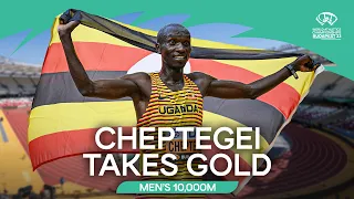 🇺🇬's Cheptegei wins 3rd consecutive 10,000m gold | World Athletics Championships Budapest 23