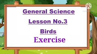 ICSE Class 3 General Science Lesson No 3 Birds Exercise