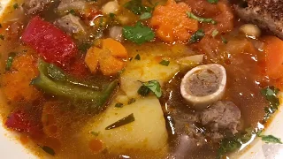 Uzbek Shurpa - Lamb and Vegetable Soup.