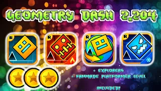 Geometry Dash 2.204 | ALL LEVELS + COINS LOCATIONS | Classic/Platformer - Meltdown - World - SubZero