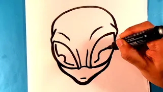 How to Draw a Spooky Alien - Drawing Lesson for Beginners