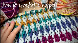 ВЯЖЕМ ИЗ ОСТАТКОВ ПРЯЖИ КРАСИВЕЙШИЙ КОВЕР КРЮЧКОМ / HOW TO CROCHET A BEAUTIFUL CARPET