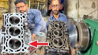 3cylinder head Resurfacing from lathe machine || Do you like the way we work ||