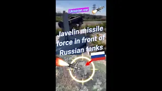 Javelin missile force in front of Russian tanks #shorts