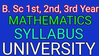 Bsc Mathematics Syllabus, 1,2,3 year All paper