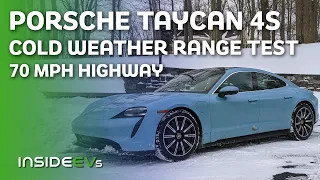 Porsche Taycan 4S Cold Weather 70 MPH Highway Range Test