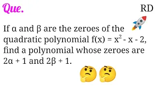 If α and β are the zeroes of the quadratic polynomial f(x) = x^2-x-2, find a polynomial whose zeroes