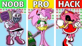 FNF Character Test | NOOB vs PRO vs HACKER | Gameplay VS Playground | AMY X SONIC EXE COMPILATION