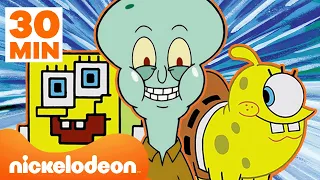 Губка Боб | 30 минут лучших трансформаций Губки Боба! | Nickelodeon (Россия)