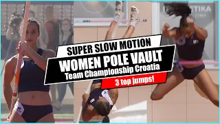[Super SlowMotion] Top 3 Women Pole Vault European Team Championship  part 3