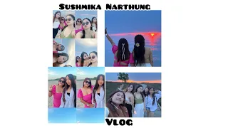 Watching sunsets view with the beautiful girls 👯‍♀️👯‍♀️💗beach 🏖️🌅