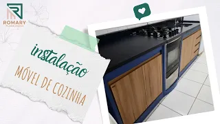 Instalação e montagem de armário de cozinha planejado azul em MDF #Shorts