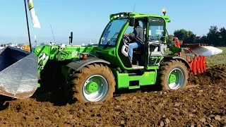 Ploughing using a Merlo MultiFarmer 40.9CS Telehandler + Steeno 4 furrow - Werktuigendagen 2015