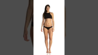 Eidon Swimwear Solid Adelina High Neck Bikini Top | SwimOutlet.com