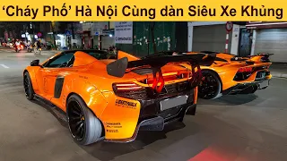 Cháy phố Hà Nội cùng dàn siêu xe KHỦNG, Lamborghini Aventador SVJ nẹt Pô khạc lửa xé tan màn đêm
