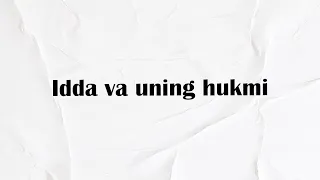 Idda va uning hukmi