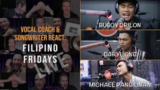 Filipino Fridays #004: Vocal Coach & Songwriter React - Bugoy Drilon, Daryl Ong & Michael Pangilinan