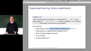 2022-01-24 Machine Learning Lecture 26/28 - Statistical Learning Theory