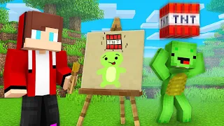 JJ Pranked Mikey With a Drawing Mod in Minecraft - Maizen Challenge