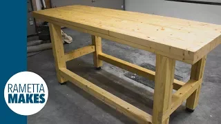 How to Build a 2x4 Workbench with Levelling Feet // DIY