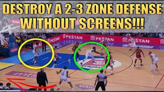 How to DESTROY a 2-3 ZONE DEFENSE without Screens! - Basketball Breakdown Concepts