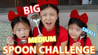 BIG VS MEDIUM VS SMALL SPOON CHALLENGE | GWEN KATE FAYE