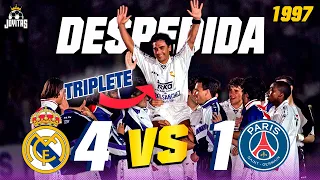 Así fue la DESPEDIDA de HUGO SÁNCHEZ ⭐ ¡TRIPLETE! 💥💥💥 Real Madrid vs PSG Amistoso 1997