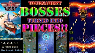 Tournament BOSSES Turned into Pieces! 1945 Air Force: Airplane Games Top Boss Gaming #bossfight #top