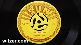 CRY! CRY! CRY! - JOHNNY CASH (1955) on Sun Records 45RPM with original pressing push marks in label