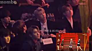 JK,V,RM AND SG REACTION TO BLACKPINK/PWF-BOOMBAYAH/SMA 2017 (NEW ANGLE) 5