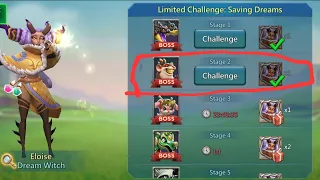 Lords mobile limited challenge saving dreams stage 2|Dream witch limited challenge stage 2