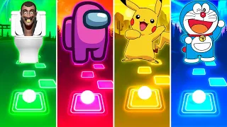 Skibidi Toilet VS Among Us VS Pikachu VS Doraemon - Tiles Hop EDM Rush