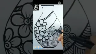 Flower Pot Drawing Easy drawing #shorts #viralshorts #easydrawing #shortsvideo #tutorial #draw #art