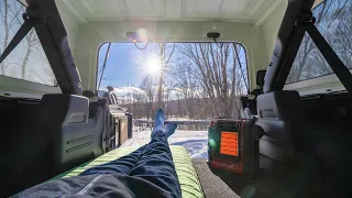 Winter Jeep Camping in -12°