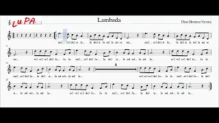 Lambada - Flauto dolce  - Spartito - Note - Instrumental - Musica - Karaoke - Canto - Musica