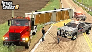 HARVEST ACCIDENT! GRAIN SPILLED ACROSS ROADWAY & CLOSED ROADS (ROLEPLAY) | FARMING SIMULATOR 2019