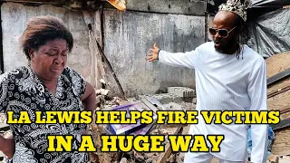LA Lewis Makes HUGE Donation to Fire Victim Sandra by Providing Food Refrigerator & Cash to help out