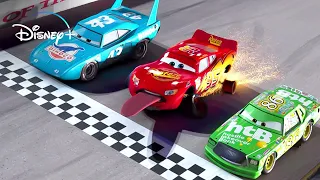 Cars - El Rayo McQueen vs El Rey & Chick Hicks (HD) Español Latino